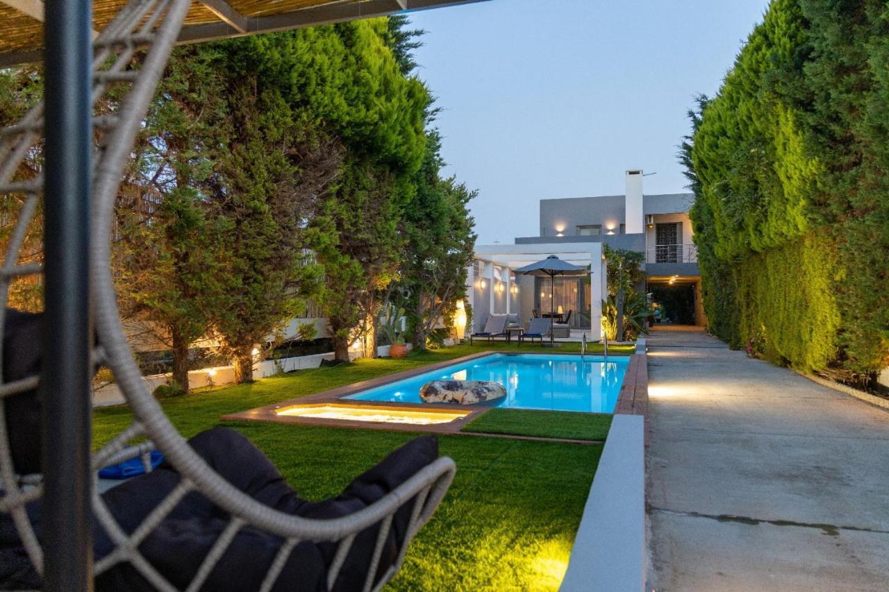 Luxury Villa Hestia Grey With Private Pool Rethymno Exterior foto